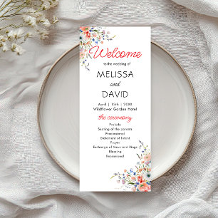 Elegant Floral Wedding Program