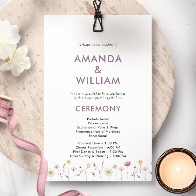 Elegant Floral Wedding Program (Creator Uploaded)