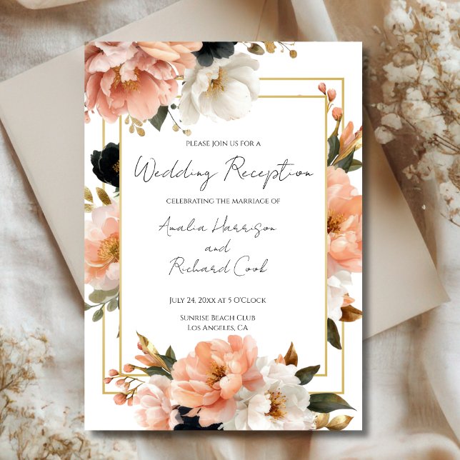 Elegant Floral Wedding Reception Invitation Card (Creator Uploaded)