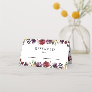 Elegant Floral Wedding Reception Reserved Table Place Card