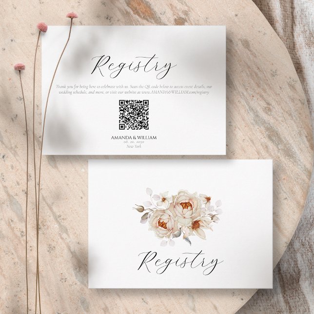 Elegant Floral Wedding Registry Card (Creator Uploaded)