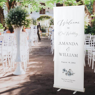 Elegant Floral Wedding Retractable Banner