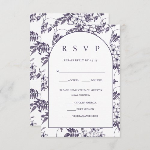 Elegant Floral Wedding RSVP Card