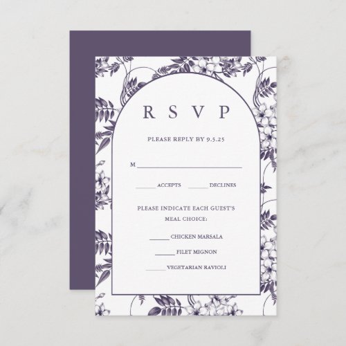 Elegant Floral Wedding RSVP Card