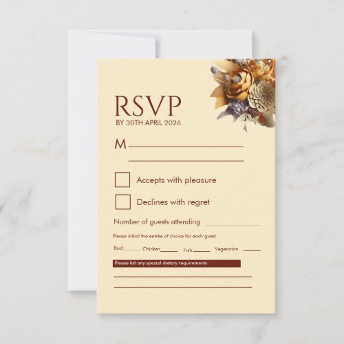 Elegant Floral Wedding RSVP Card