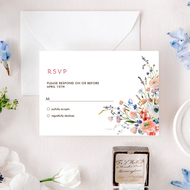 Elegant Floral Wedding RSVP Card (Creator Uploaded)