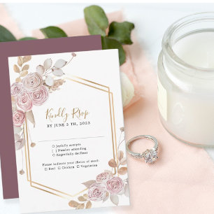 Elegant Floral Wedding RSVP  Card
