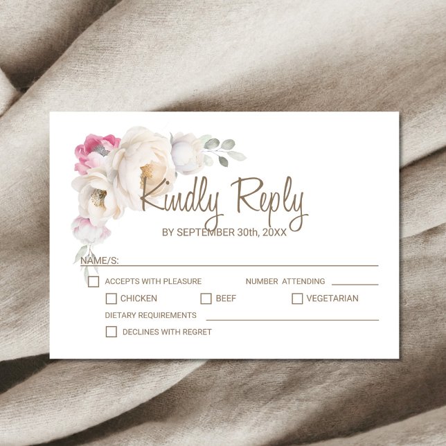 Elegant Floral Wedding RSVP Card (Creator Uploaded)