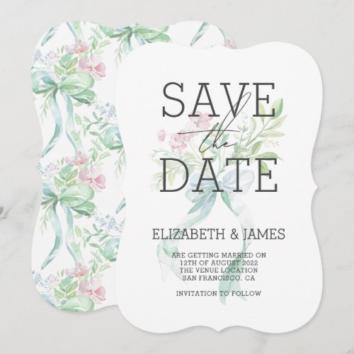 Elegant Floral Wedding Save The Date Invitation