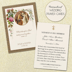 Elegant Floral Wedding Scripture Prayer Card