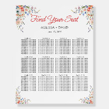 Elegant Floral Wedding Seating Chart