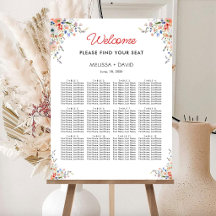 Elegant Floral Wedding Seating Chart