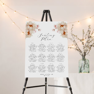 Elegant Floral Wedding Seating Plan Foam Board