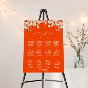 Elegant Floral Wedding Seating Plan Foam Board