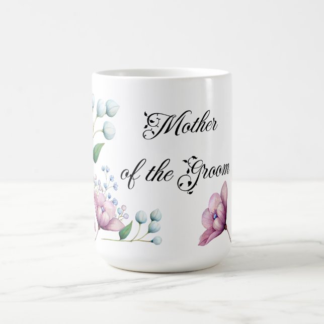 Elegant Floral Wedding Soft Botanical Romance Coffee Mug (Center)