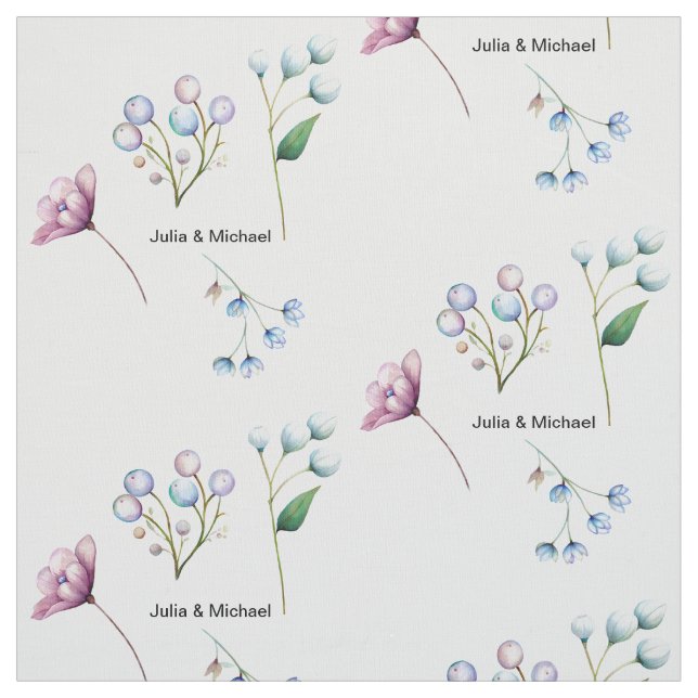 Elegant Floral Wedding Soft Botanical Romance Fabric (Swatch)