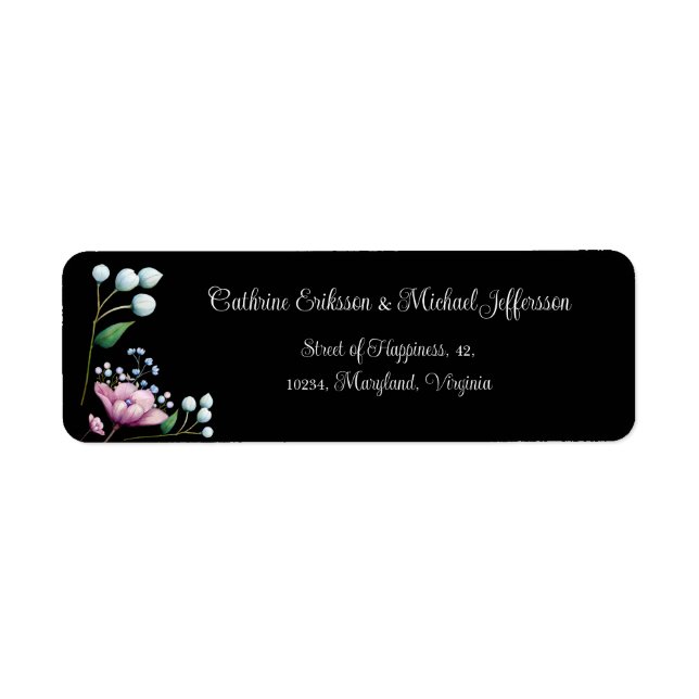 Elegant Floral Wedding Soft Botanical Romance Label (Front)