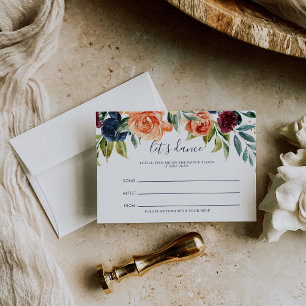 Elegant Floral Wedding Song Request Card