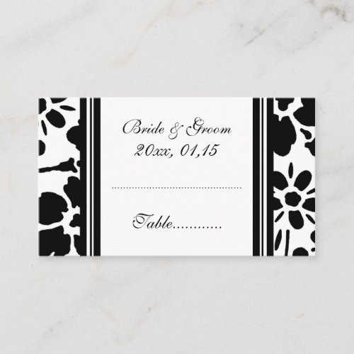 Elegant Floral Wedding Table Place Setting Cards Business Card Templates
