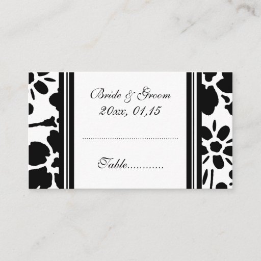 Customizable Elegant Floral Wedding Table Place Setting Cards Business Card Templates