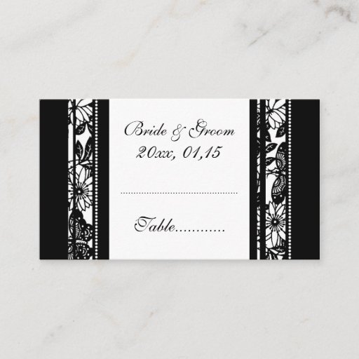 Customizable Elegant Floral Wedding Table Place Setting Cards Business Cards