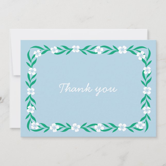 Elegant Floral Wedding Thank You Card (Front)