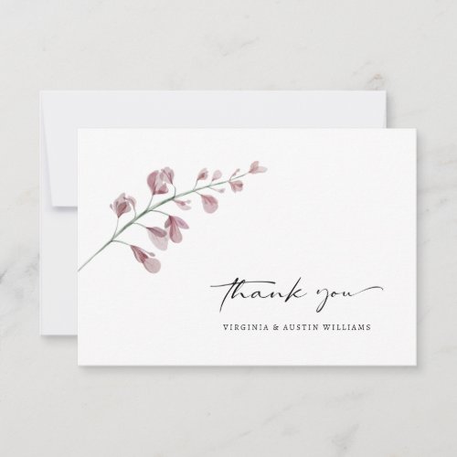 Elegant Floral Wedding Thank You Card