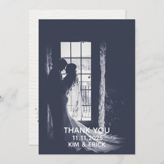 Elegant Floral Wedding Thank You Card (Front/Back)