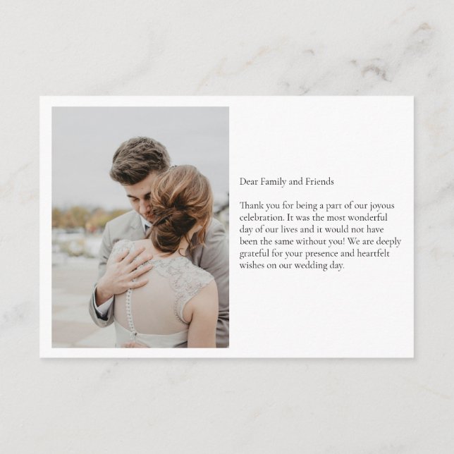 Elegant Floral Wedding Thank You Card  (Back)