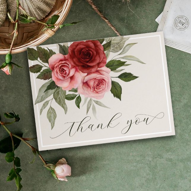 Elegant  Floral Wedding Thank You Postcard (Creator Uploaded)