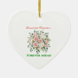 Elegant Floral Wedding Watch Ceramic Ornament