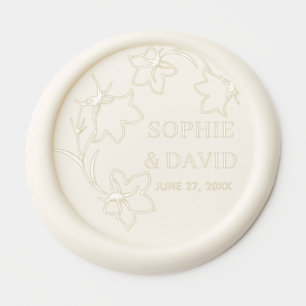 Elegant Floral Wedding Wax Seal Sticker