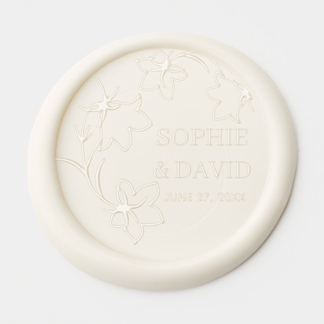 Elegant Floral Wedding Wax Seal Sticker (Front)