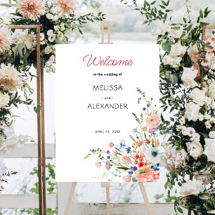Elegant Floral Wedding Welcome Foam Board