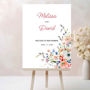 Elegant Floral Wedding Welcome Foam Board