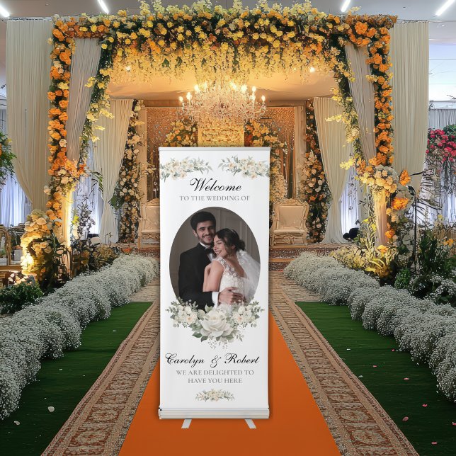 Elegant Floral Wedding Welcome Retractable Banner (Elegant Floral Wedding Welcome Retractable Banner)