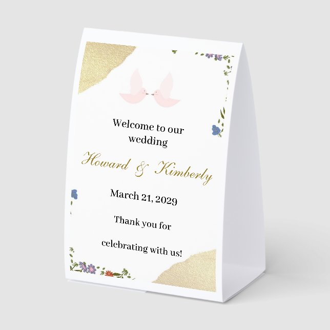 Elegant Floral Wedding Welcome Sign (Front)