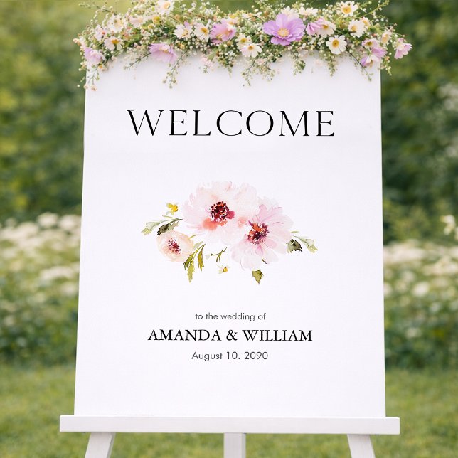 Elegant Floral Wedding Welcome Sign (Creator Uploaded)