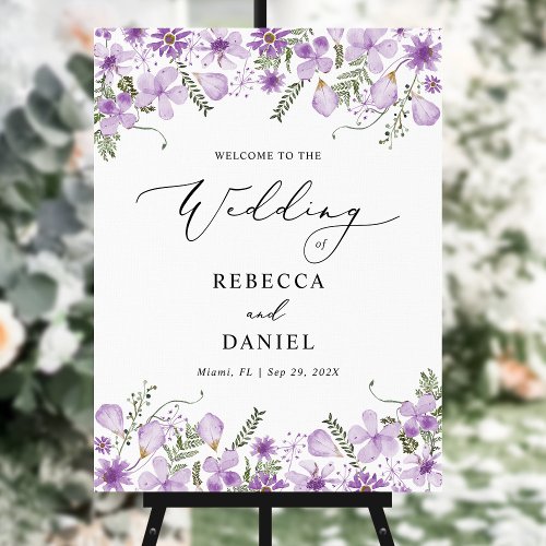 Elegant Floral Wedding Welcome Sign