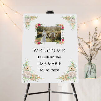 Elegant Floral Wedding Welcome Sign | Romantic Rec