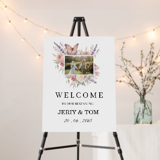 Elegant Floral Wedding Welcome Sign | Romantic Rec