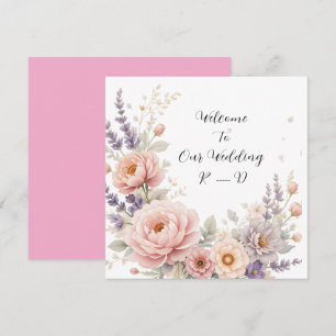 Elegant Floral Wedding Welcome Sticker with Custom Invitation