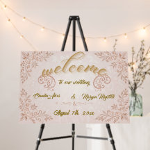Elegant Floral Welcome Sign for Wedding