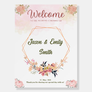 Elegant Floral Welcome to the wedding foam board