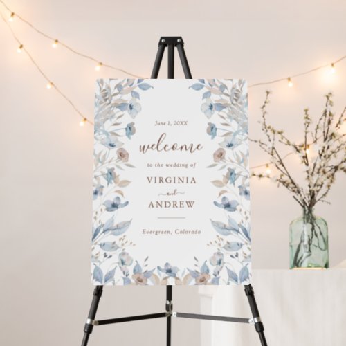 Elegant Floral Welcome Wedding Sign