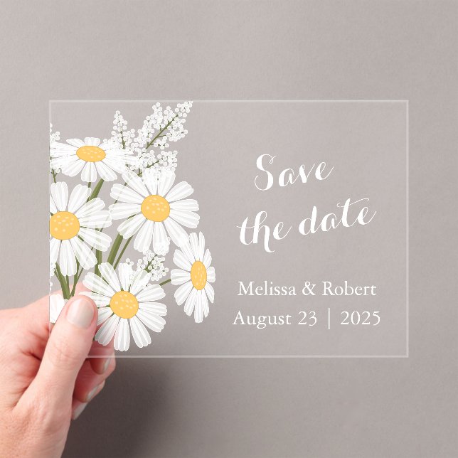 Elegant Floral White Daisies Save the Date (Insitu (Handheld))