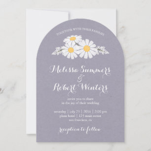 Elegant Floral White Daisies Wedding Invitation