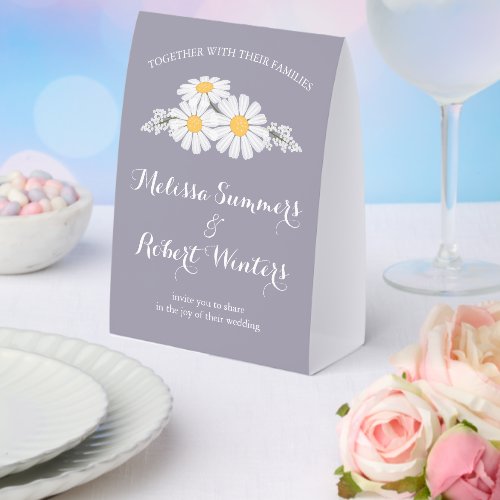 Elegant Floral White Daisies Wedding Lavender