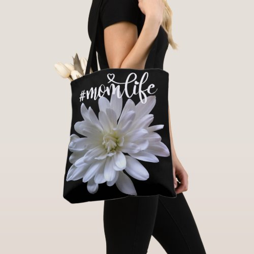 Elegant floral white flower white daisy  tote bag