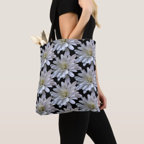 Elegant floral white flower white daisy  tote bag